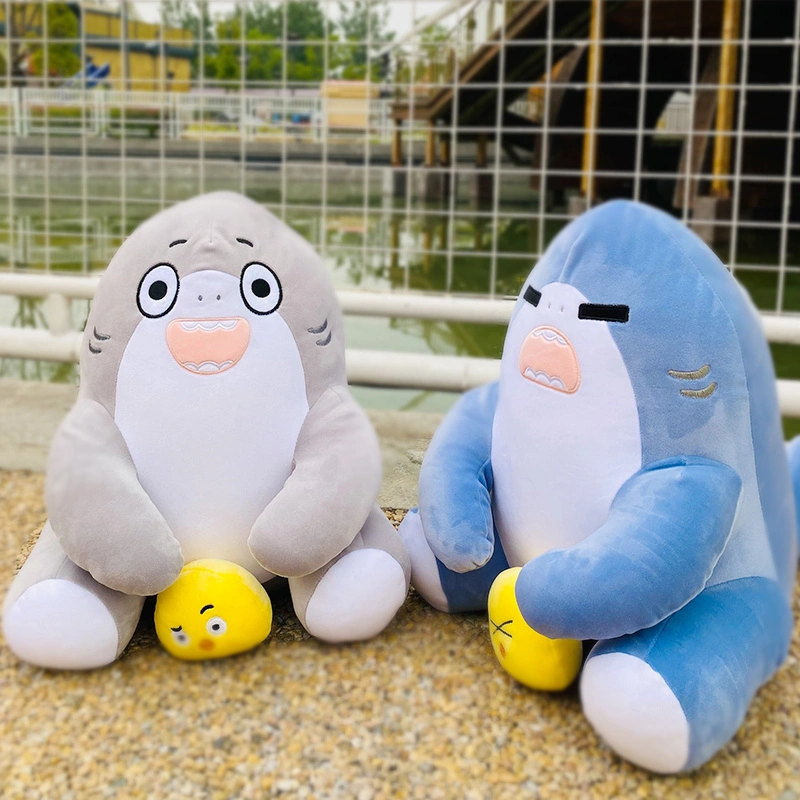 Whale shark plush toy with creative design and magnetic attraction for shark and chicken plush toys 1