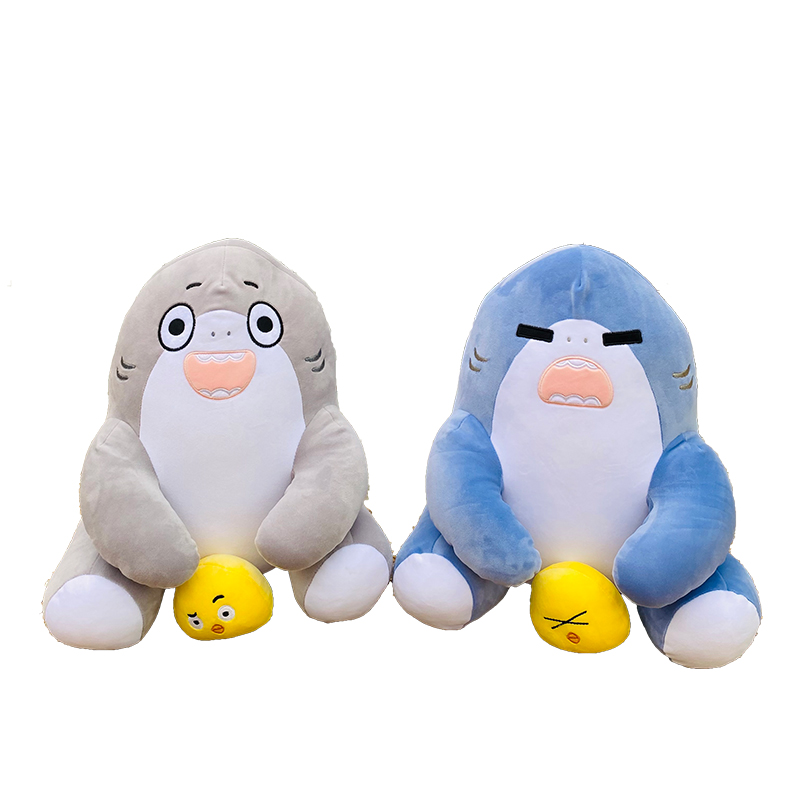 Whale shark plush toy with creative design and magnetic attraction for shark and chicken plush toys 11