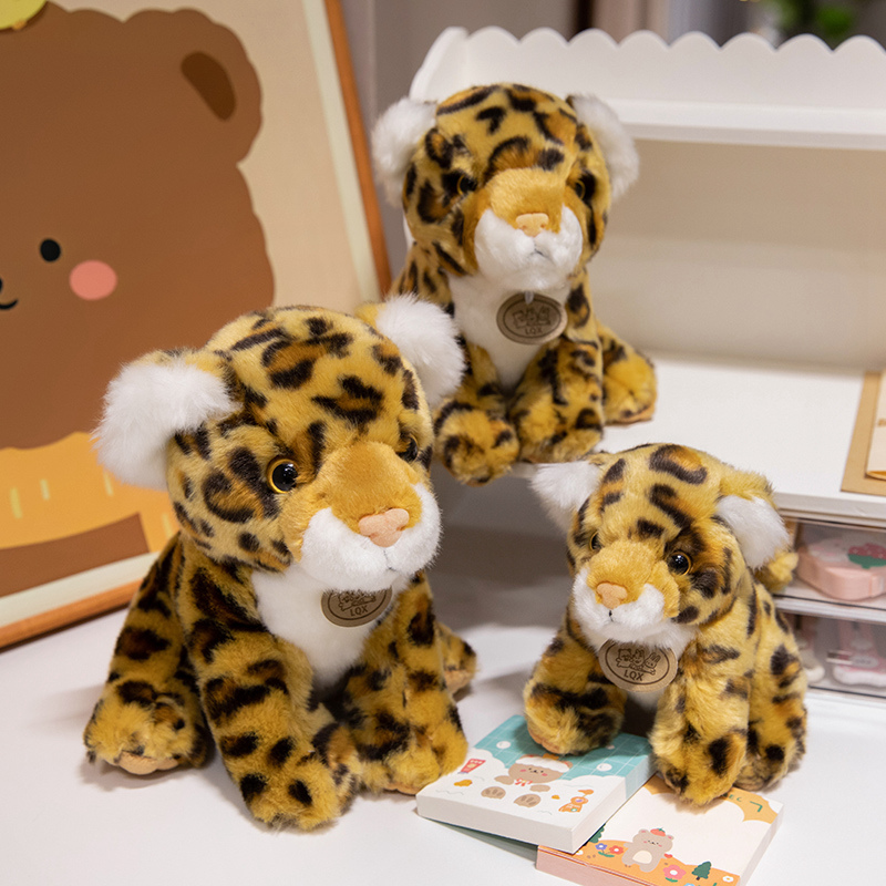 Factory direct sales simulation leopard plush toy creative design realistic modeling customization 11