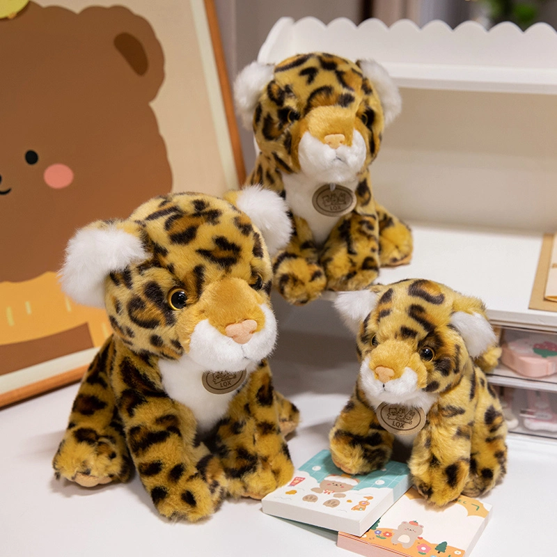 Factory direct sales simulation leopard plush toy creative design realistic modeling customization 1