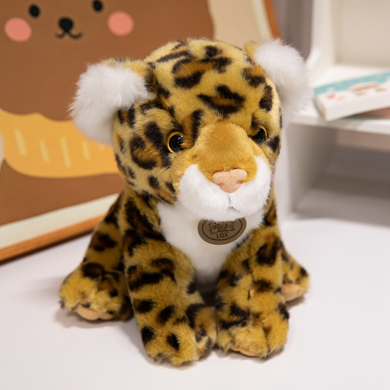Factory direct sales simulation leopard plush toy creative design realistic modeling customization 12