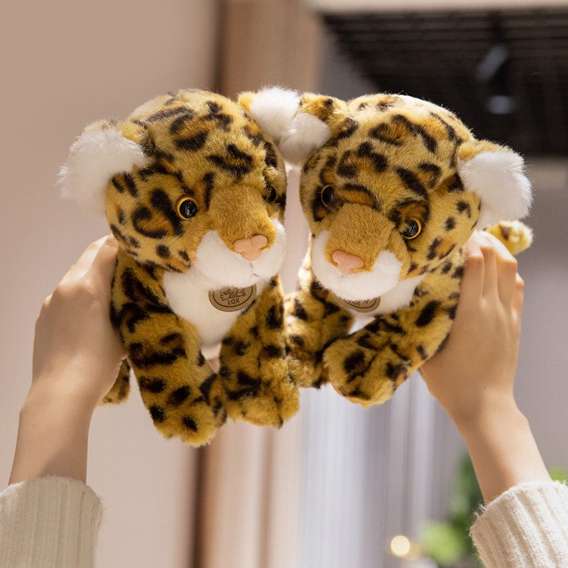 Factory direct sales simulation leopard plush toy creative design realistic modeling customization 15