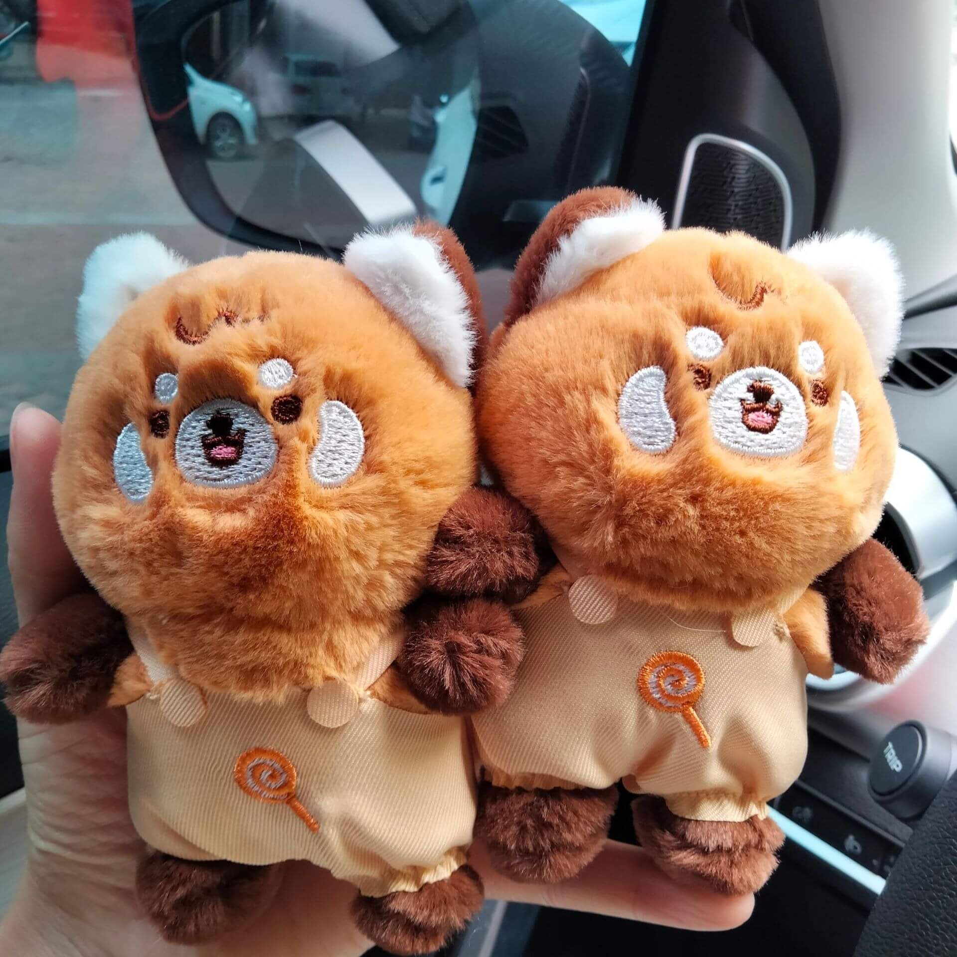 Creative 12CM Stuffed animal toys Raccoon Long Tail Odd-Tailed Bear plushie Pendant Red Panda Plushie Keychains Toys 11