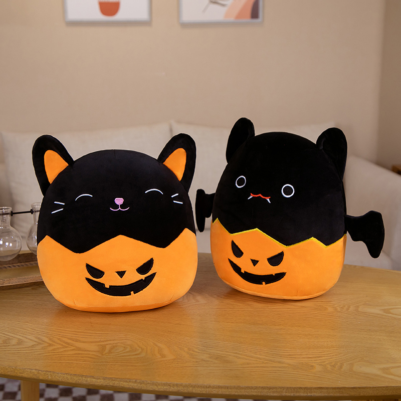 Cute Pumpkin Bat Plush Pillow, Soft & Huggable, Halloween-Themed Decor, Perfect Gift for Kids & Adults 11