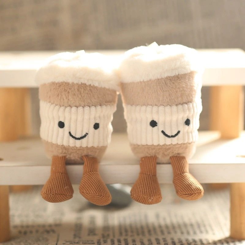 12cm Creative Funny Keychain Bubble Plushie Coffee Cup Super Soft Stuffed Animal for Bag Backpack Fluffy Pendants 1