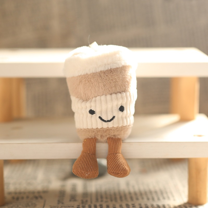 12cm Creative Funny Keychain Bubble Plushie Coffee Cup Super Soft Stuffed Animal for Bag Backpack Fluffy Pendants 8