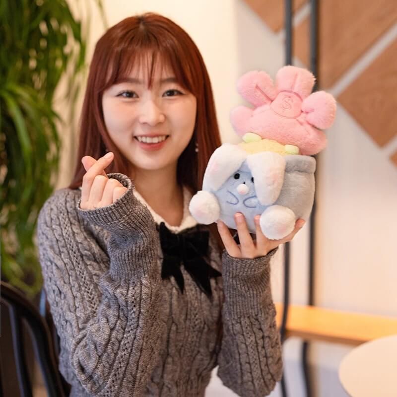 20CM Lucky Pink Blue Flower Cute Stuffed Plush Bouquet Soft Little Plush Toys Children Woman Christmas Graduation Gifts 13