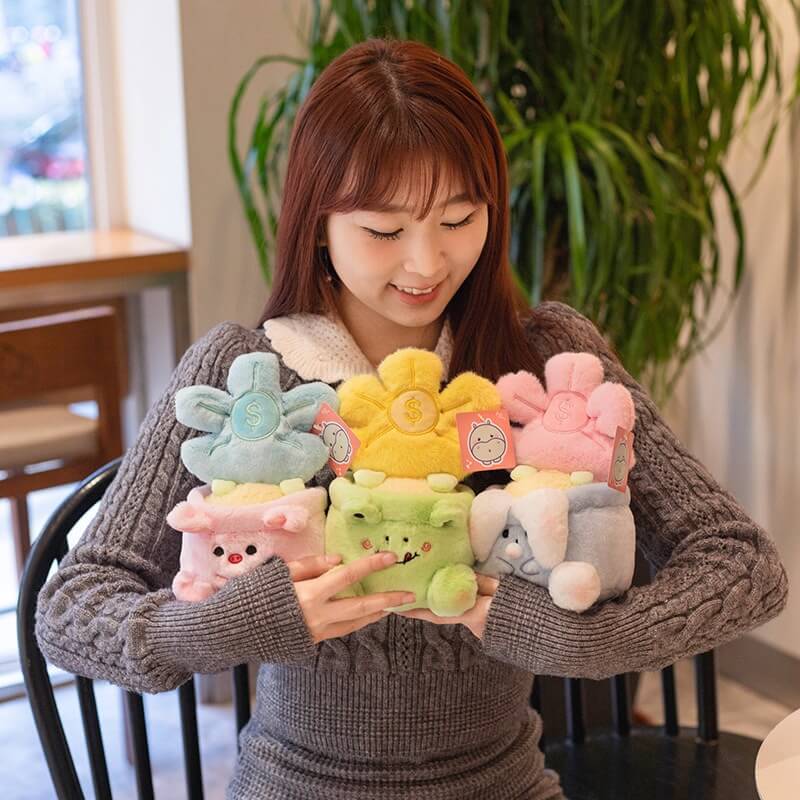 20CM Lucky Pink Blue Flower Cute Stuffed Plush Bouquet Soft Little Plush Toys Children Woman Christmas Graduation Gifts 23