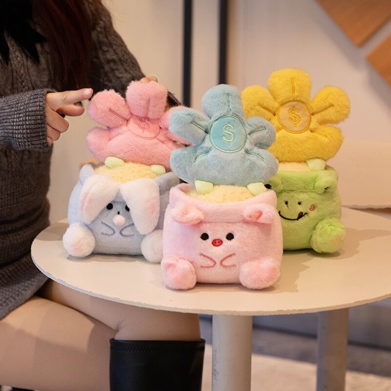 20CM Lucky Pink Blue Flower Cute Stuffed Plush Bouquet Soft Little Plush Toys Children Woman Christmas Graduation Gifts 26