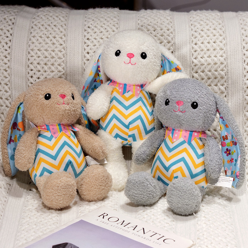 Пасхальный полосатый кролик с оригинальным дизайном и необычными формами создаст праздничную атмосферу, кукла в подарок детям оптом. 12