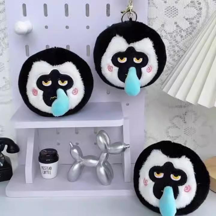 Factory Made Claw Machine Bubble White Face Monkey Plush Animal Pendant Soft Stuffed Plush Toy Keychain Gifts 11