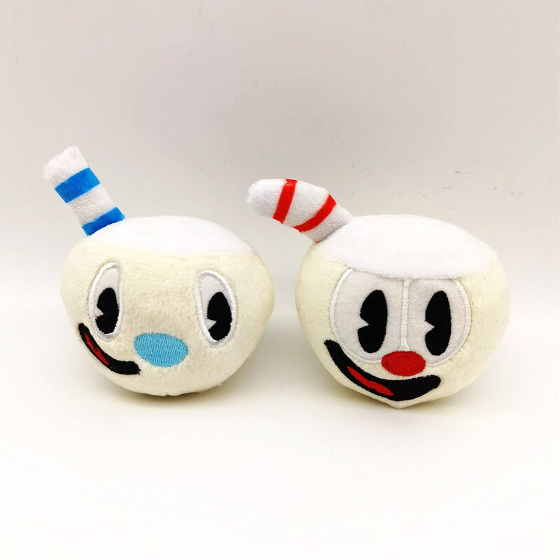 Wholesale 13cm Cuphead Plushies Kids Cartoon Peripherals Doll Animated Stuffed Plush Dangle Cartoon Doll Bag Pendent 12