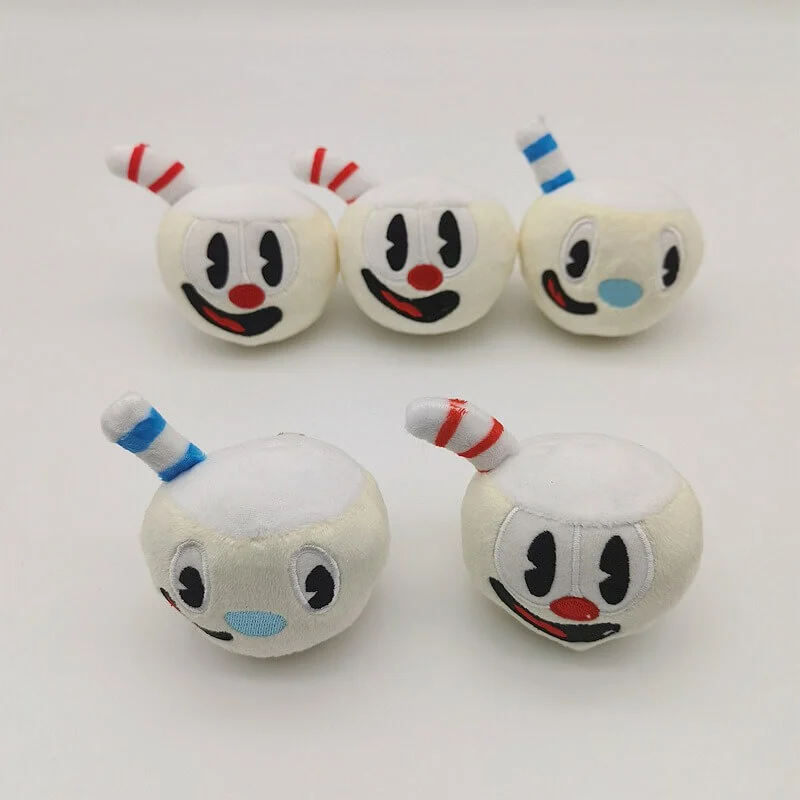 Wholesale 13cm Cuphead Plushies Kids Cartoon Peripherals Doll Animated Stuffed Plush Dangle Cartoon Doll Bag Pendent 1