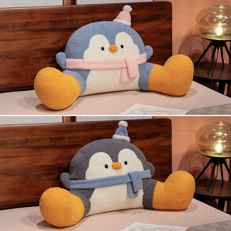 Cabecero de cama con soporte para la cintura de pingüino de peluche, suave y cómodo, venta al por mayor, directo de fábrica, bonito estilo, regalo cálido. 11