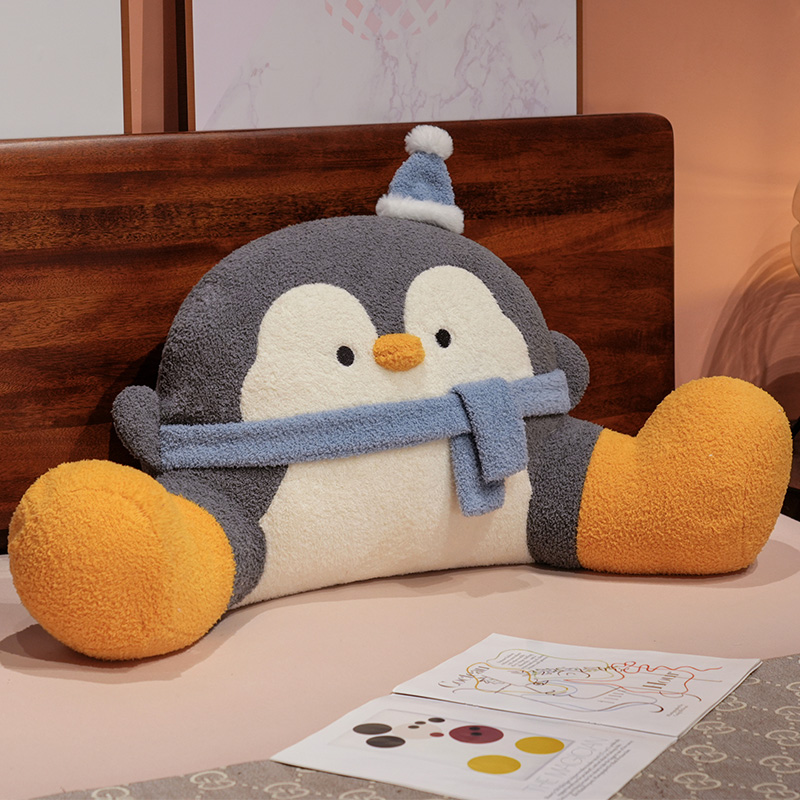 Cabecero de cama con soporte para la cintura de pingüino de peluche, suave y cómodo, venta al por mayor, directo de fábrica, bonito estilo, regalo cálido. 14