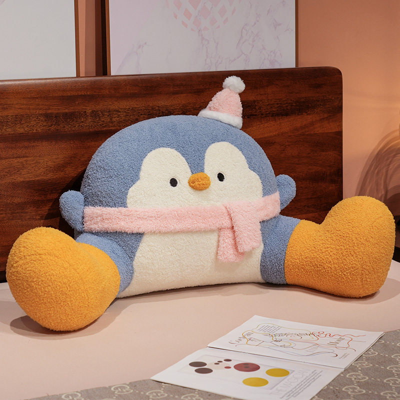 Cabecero de cama con soporte para la cintura de pingüino de peluche, suave y cómodo, venta al por mayor, directo de fábrica, bonito estilo, regalo cálido. 13