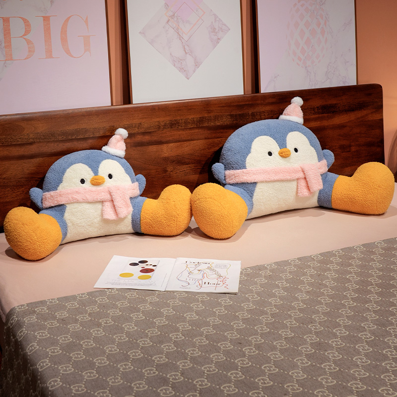 Cabecero de cama con soporte para la cintura de pingüino de peluche, suave y cómodo, venta al por mayor, directo de fábrica, bonito estilo, regalo cálido. 15