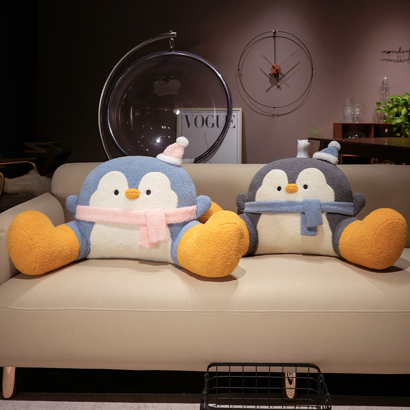 Cabecero de cama con soporte para la cintura de pingüino de peluche, suave y cómodo, venta al por mayor, directo de fábrica, bonito estilo, regalo cálido. 16
