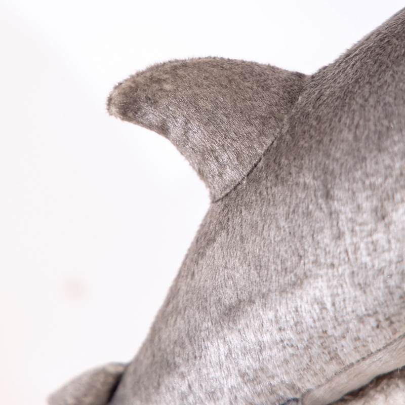 Realistic and creative modeling of simulated marine animal grey shark plush toy with smooth lines, trendy home decor 15