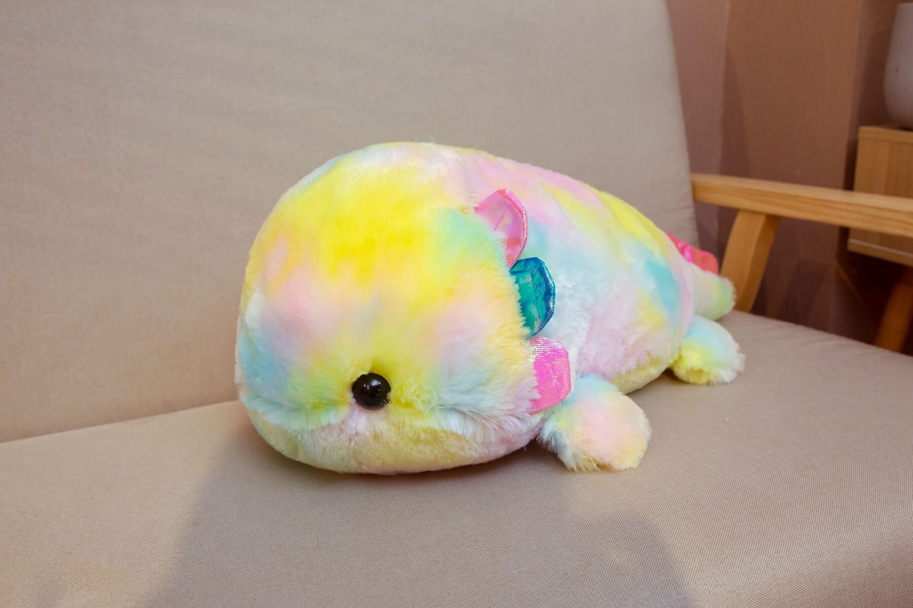40cm New Cute Soft Baby Toy Plush Animal Rainbow Axolotl Salamander Plush Toy Rainbow Salamander Toy Gift 13