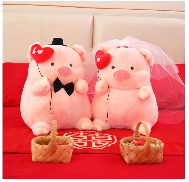 Wholesale Kawaii Valentine Plush New Design Cartoon Pink Pig Stuffed Animal Toy Lovely Angel Pig Plush Anime Doll 12