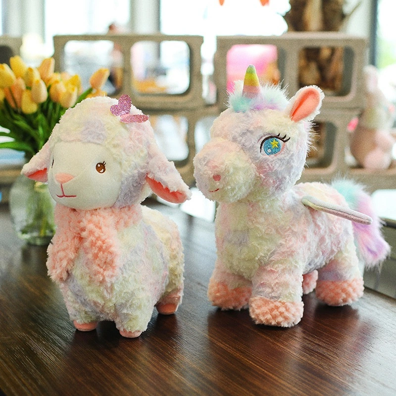 Unicorn Plush Toy Standing Unicorn Colorful Red Sheep Illusion Style Cute Child Gift 1