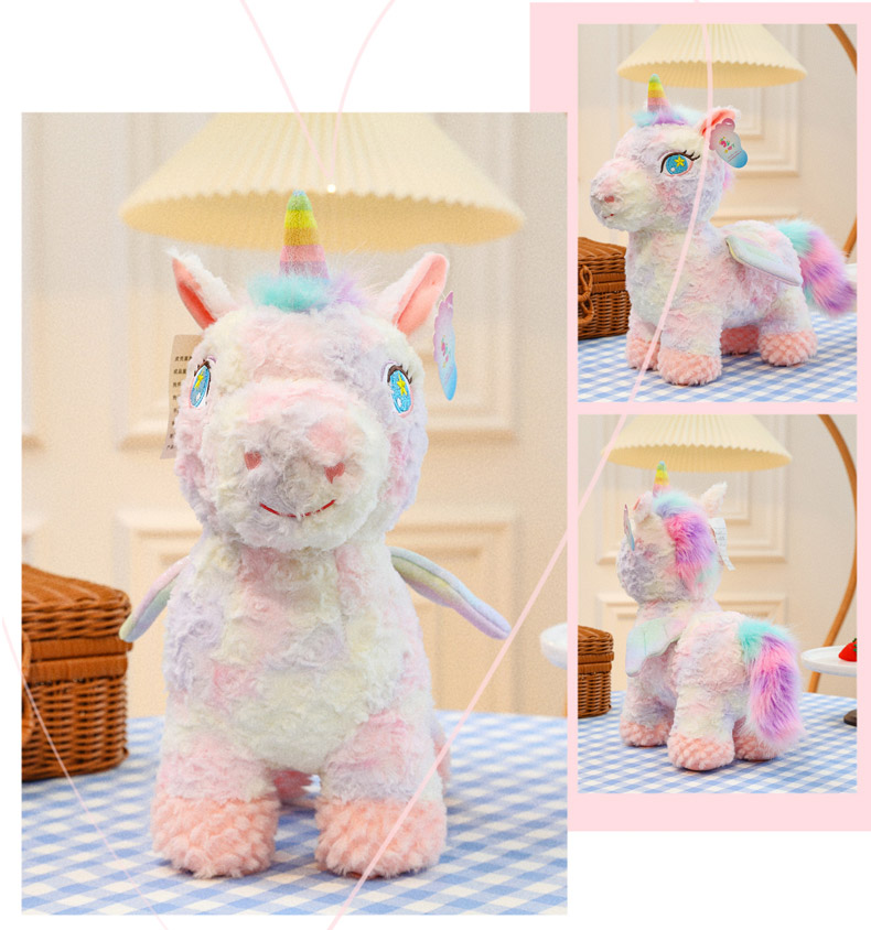 Unicorn Plush Toy Standing Unicorn Colorful Red Sheep Illusion Style Cute Child Gift 16