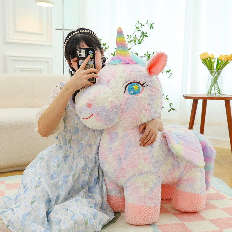 Unicorn Plush Toy Standing Unicorn Colorful Red Sheep Illusion Style Cute Child Gift 14