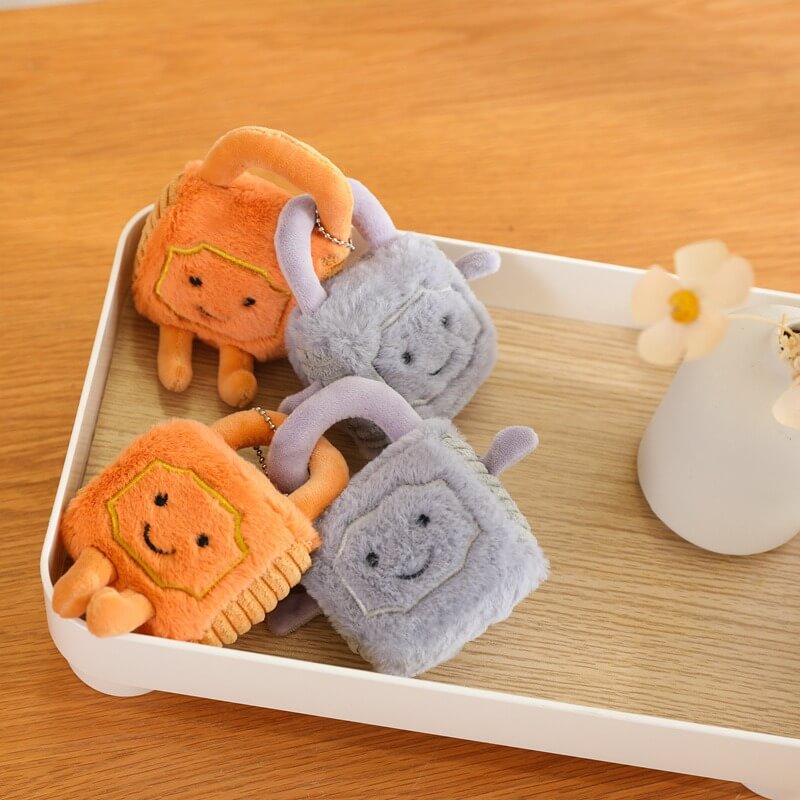 Creative Valentine's Day Gifts Love Locks Fun Concentric Lock Plush Toy Cute Plush Keychain Pendant for Bag 11