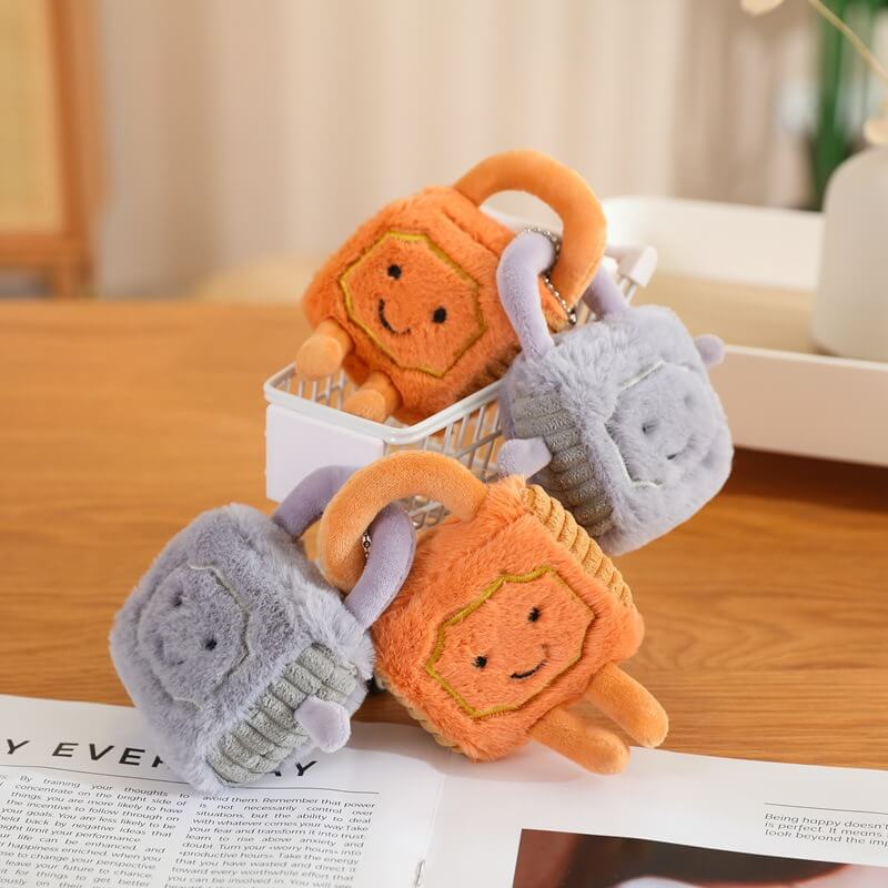 Creative Valentine's Day Gifts Love Locks Fun Concentric Lock Plush Toy Cute Plush Keychain Pendant for Bag 15