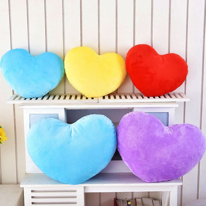 Hot Sale Multi Size Heart Shape Valentine Plush Pillow Solid Colour  PP Cotton Super Soft Sofa  Lover Cushion Decoration 11