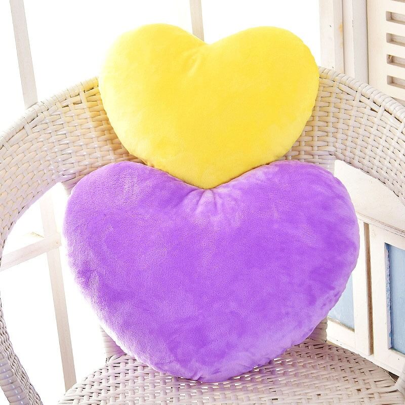 Hot Sale Multi Size Heart Shape Valentine Plush Pillow Solid Colour  PP Cotton Super Soft Sofa  Lover Cushion Decoration 13