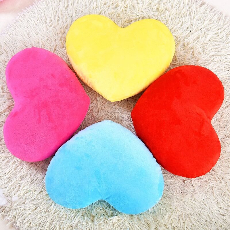 Hot Sale Multi Size Heart Shape Valentine Plush Pillow Solid Colour  PP Cotton Super Soft Sofa  Lover Cushion Decoration 12