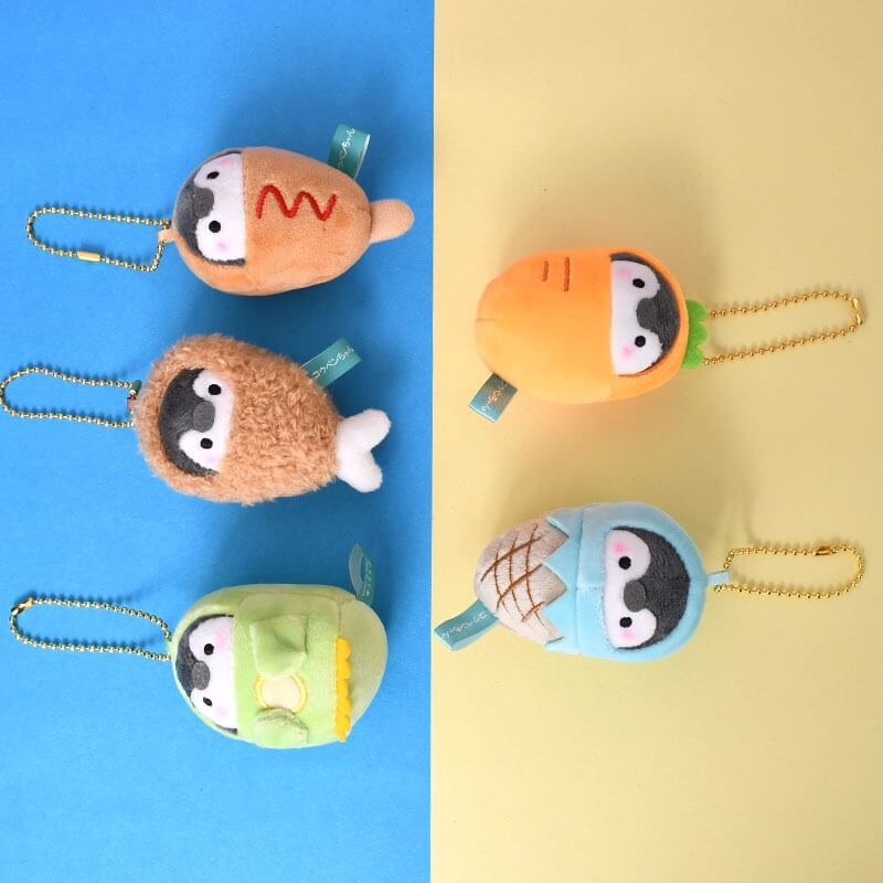 Llavero de peluche de pingüino de 6 cm, realista, regalo de Navidad 12