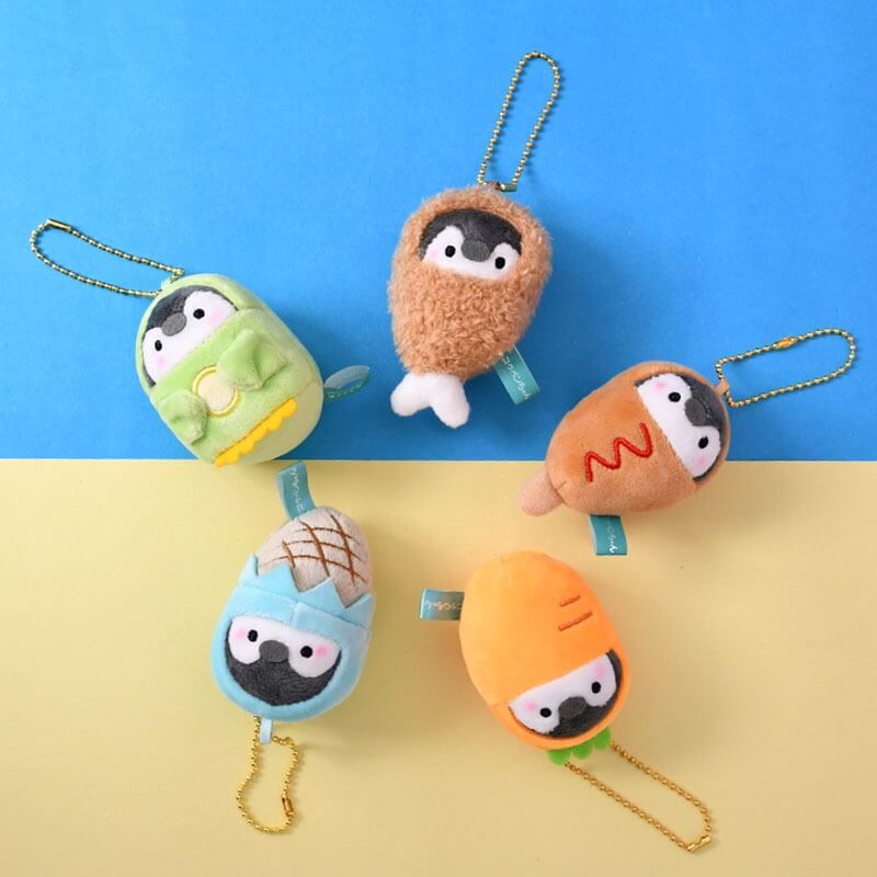 Llavero de peluche de pingüino de 6 cm, realista, regalo de Navidad 13