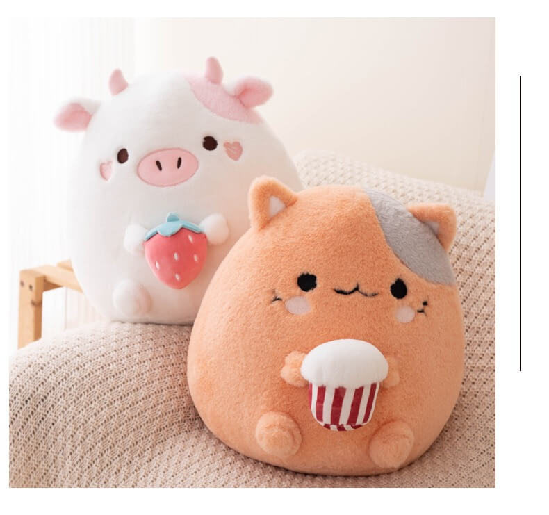 High Quality 32cm Round Shape Stuffed Cow Plush Toys Super Soft Stuffed Animal Toys Big Snorlax Plush Toys for Kids 12