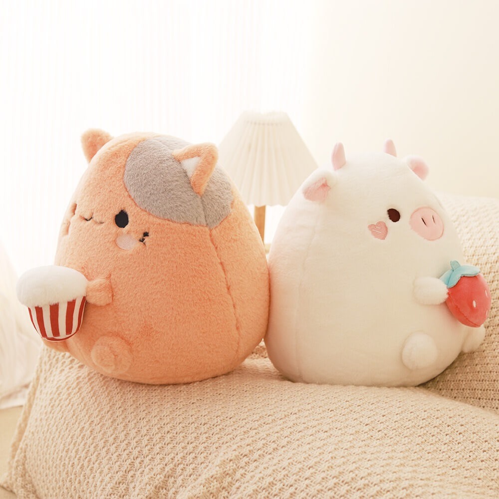 High Quality 32cm Round Shape Stuffed Cow Plush Toys Super Soft Stuffed Animal Toys Big Snorlax Plush Toys for Kids 18