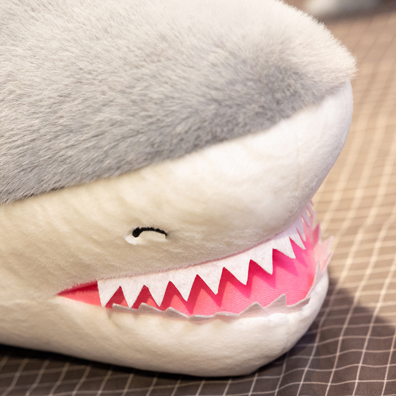 Shark plush toys available in two colors, featuring plush toys with sharp teeth and plush pillows that are soft 13