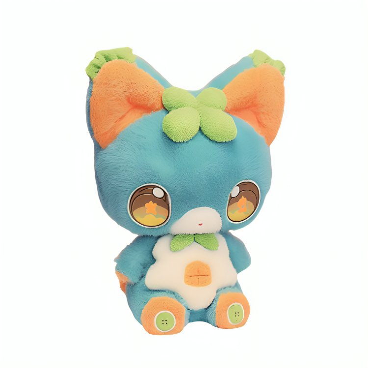 Factory Price Custom High Quality Orange and Green Cat Plush Toys Stuffed Animals Toys Oem Odm Mascot Plush 10