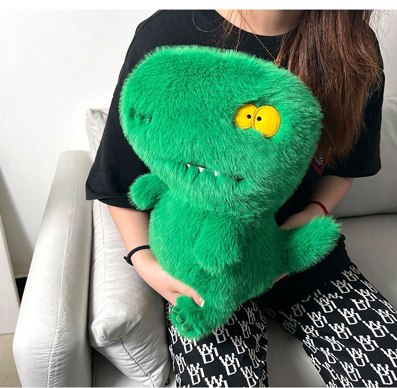 Hot sale 35cm Cute Little Green Dino Plushie Stuffed Animal Sofa Cushion Dinosaur Doll Plush Toy Holiday Gift 11