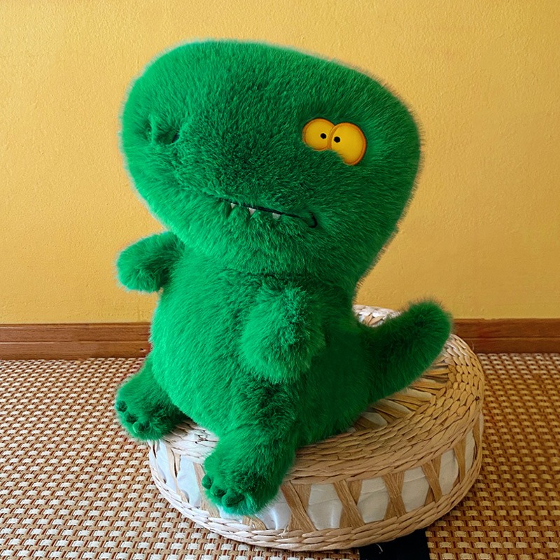 Hot sale 35cm Cute Little Green Dino Plushie Stuffed Animal Sofa Cushion Dinosaur Doll Plush Toy Holiday Gift 15