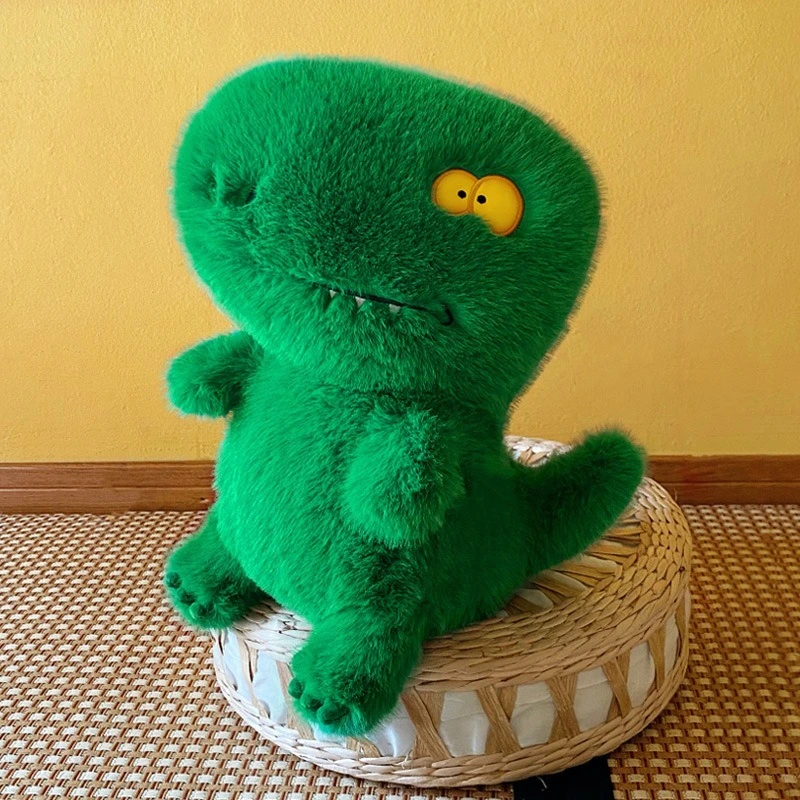 Hot sale 35cm Cute Little Green Dino Plushie Stuffed Animal Sofa Cushion Dinosaur Doll Plush Toy Holiday Gift 1