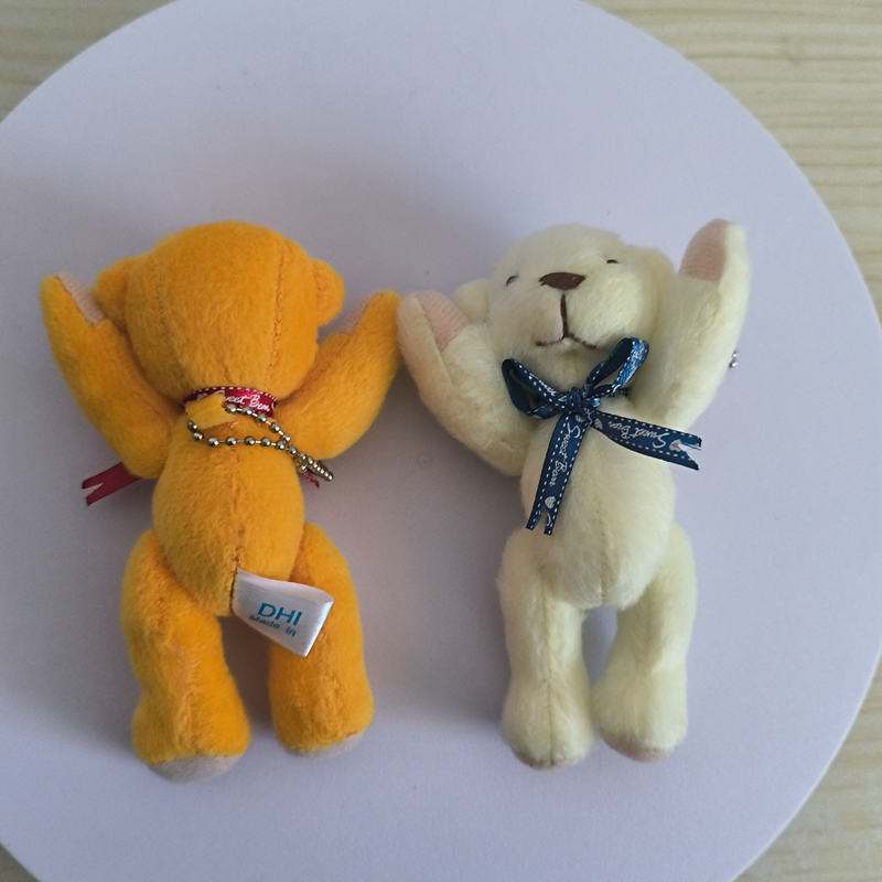 12cm Mini Plushie Joint Bear Keychain Adjustable Cute Plush Children's Favorite Gift 12