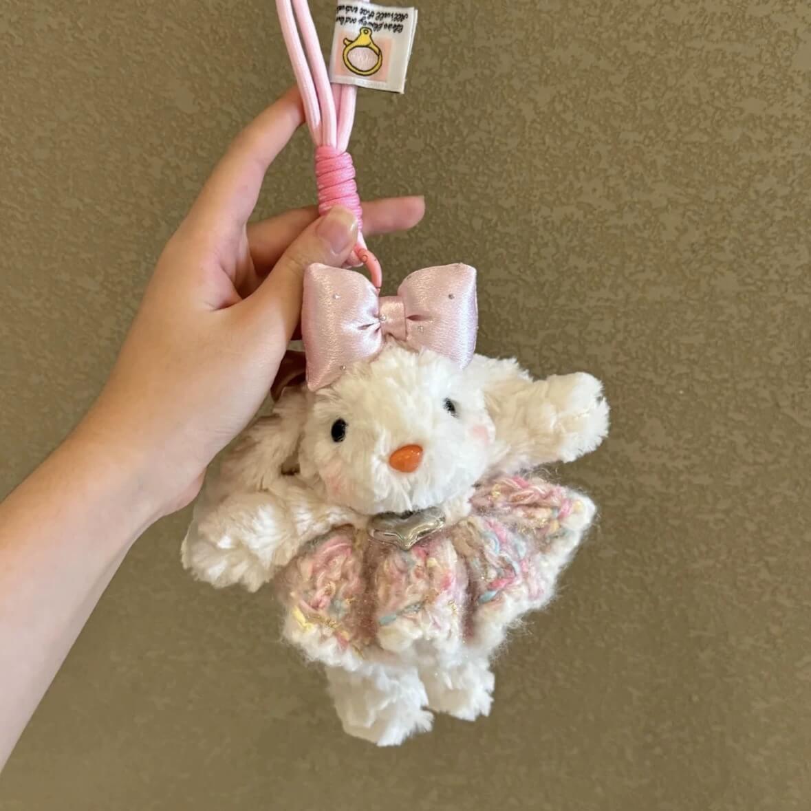 Wholesale Cute Style Bunny Plush Toy Sweet Pendant Stuffed Keychain Long Ears Soft Rabbit Plush Doll  Ornament Gift 14