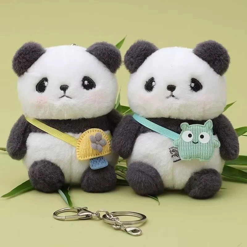 Cute Panda Plush Toy Kawaii Animal Stuffed Bag Pendant Stuffed Fur Panda Pendant Keychain Backpack Shoulder Bag Charm 1