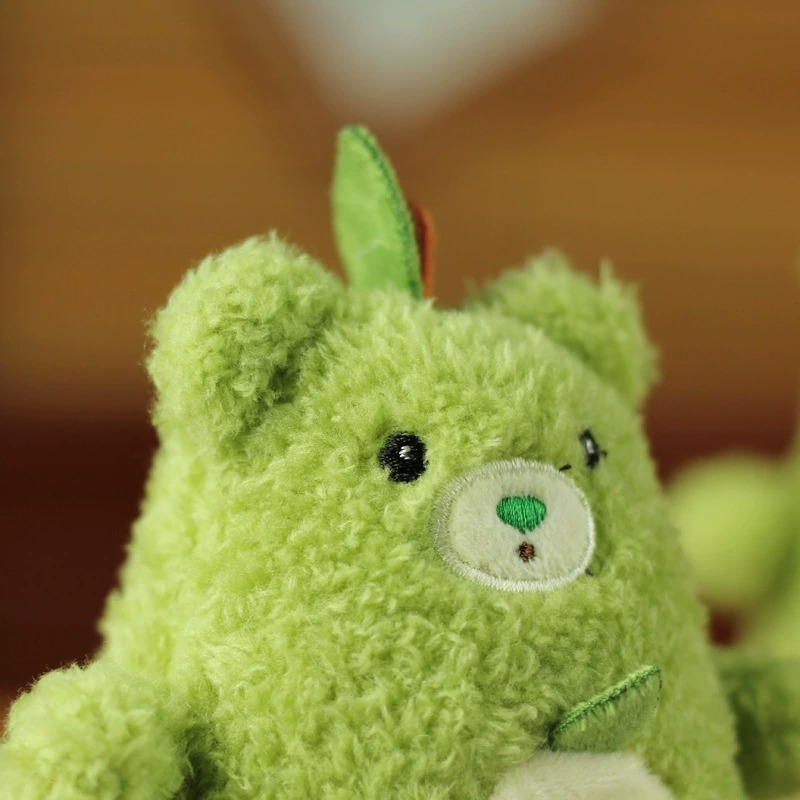 Wholesale Soft 15cm Cute Fruit  Green Teddy Bear Avocado Plushie With Embroidery Plush Keychain Stuffed Plush Toys 16