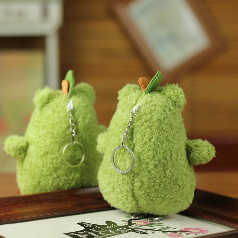 Wholesale Soft 15cm Cute Fruit  Green Teddy Bear Avocado Plushie With Embroidery Plush Keychain Stuffed Plush Toys 17