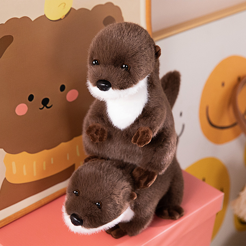 Otter Plush toy sitting and lying posture, two unique Otter Plushie shapes, simulation design, cute and soft 14