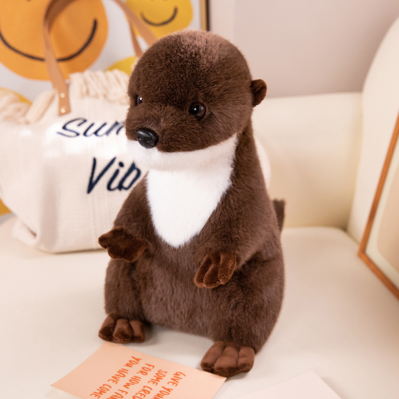Otter Plush toy sitting and lying posture, two unique Otter Plushie shapes, simulation design, cute and soft 11