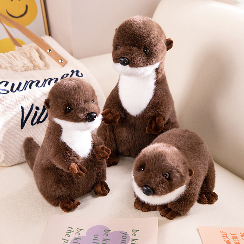 Otter Plush toy sitting and lying posture, two unique Otter Plushie shapes, simulation design, cute and soft 12